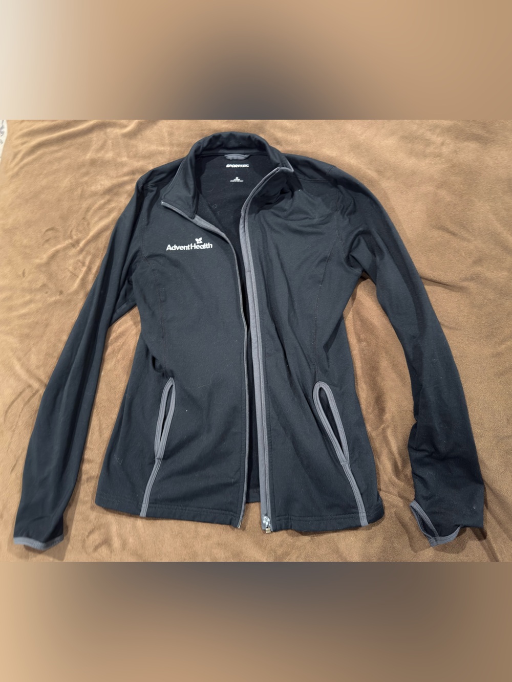 AdventHealth Black Lightweight Jacket with Gray Trim